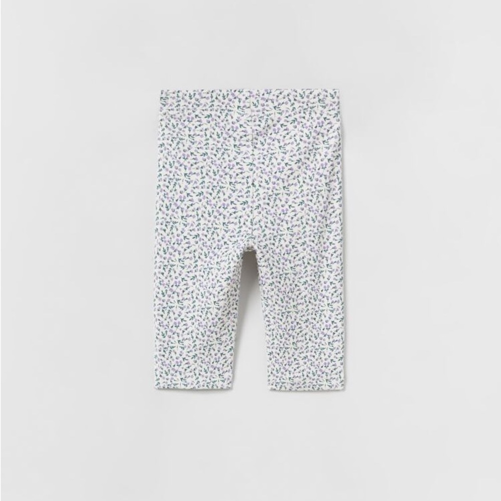ZARA Ribbed Floral Shorts - Picture 3 of 3